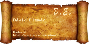 Dávid Elemér névjegykártya