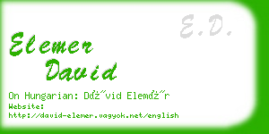 elemer david business card